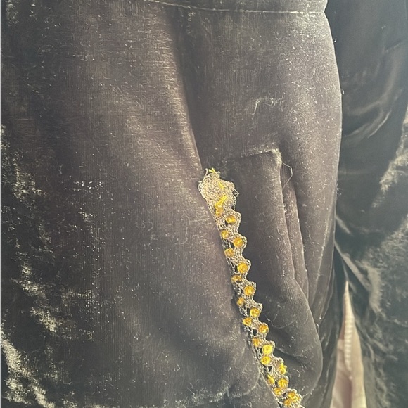 Nu Vintage Deep Green Velvet Jacket with Gold detail - Picture 5 of 5